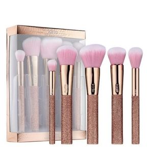 Tarte Goal Getters 5 piece Rose Gold Glitter Makeup Contour Brush Set BNIB